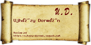 Ujházy Dormán névjegykártya